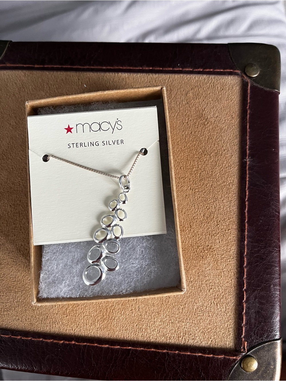Macy's Sterling Silver Multi-Circle Drop Necklace in Silver